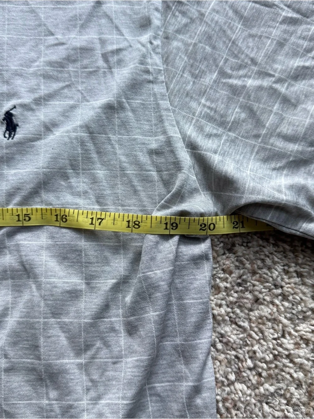 Vintage Polo Ralph Lauren Polo Shirt USA Made Gray Windowpane Cotton Men’s M